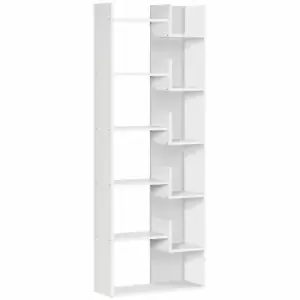 HOMCOM Freestanding Modern 6-tier Bookshelf White