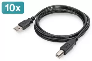Digitus USB 2.0 connection cable, Pack of 10 pcs