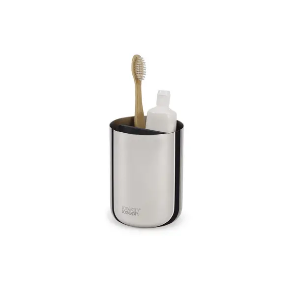 Joseph Joseph EasyStore Luxe Toothbrush Caddy, Stainless Steel