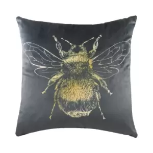 Gold Bee Cushion Grey/Gold