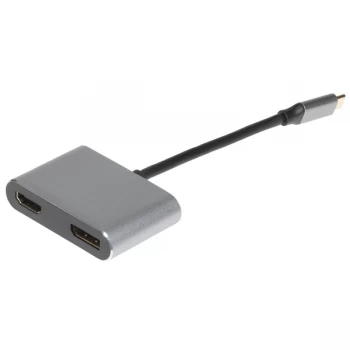 Nikkai USB Type-C to Multi-Port HDMI / DisplayPort Docking Station - Silver