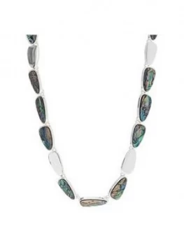 Mood Silver Plated Abalone Inlay Necklace