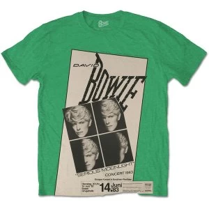 David Bowie - Concert '83 Unisex Small T-Shirt - Green
