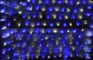 Premier 1.7m x 1.2m 180 LED Multi Action Christmas Net Window Light Blue & White