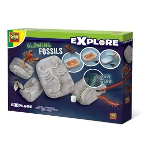 SES Creative - Childrens Explore Glow-in-the-Dark Glowing Fossils Playset (Multi-colour)