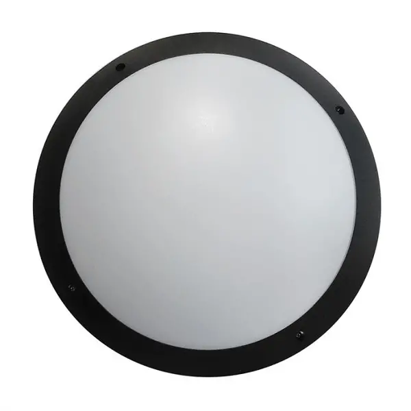Eterna 12W Standard Diffuser LED Amenity Ceiling/Wall Light + MW Sensor - Black