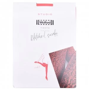Wolford Wolford Snake Tights - Red Rust/Black