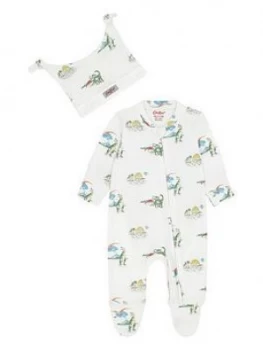 Cath Kidston Baby Boys 2 Piece Dino Sleepsuit and Hat - Ivory, Size 18-24 Months