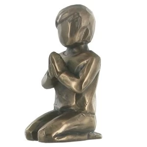 Praying Boy Cold Cast Bronze Sculpture 7cm