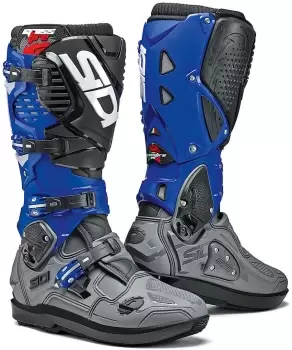 Sidi Crossfire 3 SRS Motocross Boots Black Grey Blue