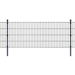 2D Garden Fence Panels & Posts 2008x1030 mm 4m Grey vidaXL - Grey