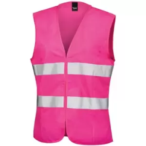 Result Core Womens/Ladies Sleeveless Hi Vis Vest (L/14) (Fluorescent Pink) - Fluorescent Pink