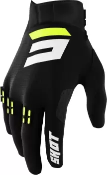 Shot Aerolite Gradient Motocross Gloves, black-white-yellow, Size 2XL, black-white-yellow, Size 2XL