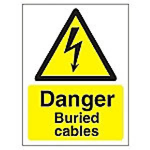 Warning Sign Buried Cables Plastic 40 x 30 cm