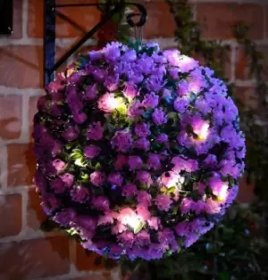 Solalite LED Solar Topiary Ball Mini Rose Purple 28cm