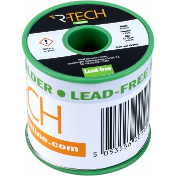856865 Lead-Free Solder Wire 18SWG 1.2mm 500g Reel - R-tech