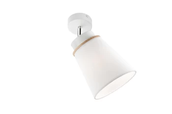 Agustino Adjustable Wall Light, Fabric Shade, White , 1x E27