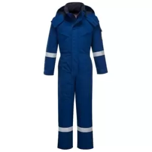 Biz Flame Mens Flame Resistant Antistatic Winter Overall Royal Blue Large 32"