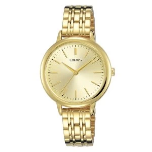 Lorus RG204QX9 Ladies Light Gold Bracelet Watch Featuring a Soft Champagne Dial