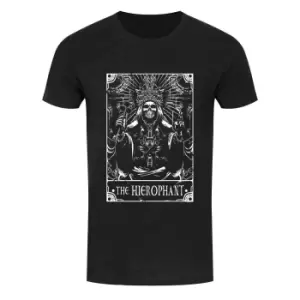 Deadly Tarot Mens The Hierophant Heather T-Shirt (S) (Black/White)