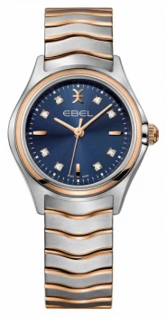 EBEL Wave Womens Diamond Set Two-tone Blue Dial Watch
