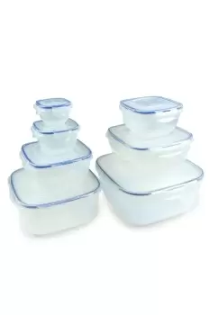 Lock N Lock 7 Piece Square Nestable Space Saver Set - Clear