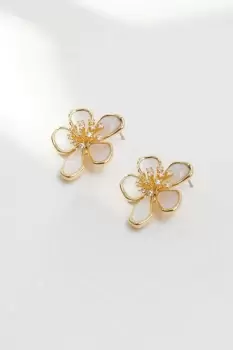 Gold Plated Statement Flower Earrings