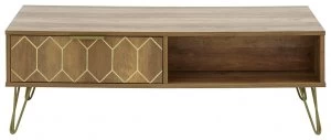 Orleans 2 Drawer Coffee Table - Mango Wood Effect