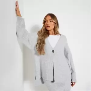 I Saw It First Recycled Wide Sleeve Oversized Cosy Knit Cardigan - Grey