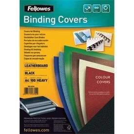 Fellowes FSC Delta Leather Board Cover A4 Black Pack of