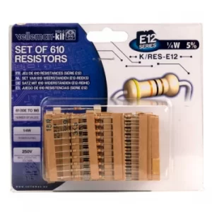 Velleman K/RES-E12 E12 Carbon Film Resistor Kit (610 Piece)