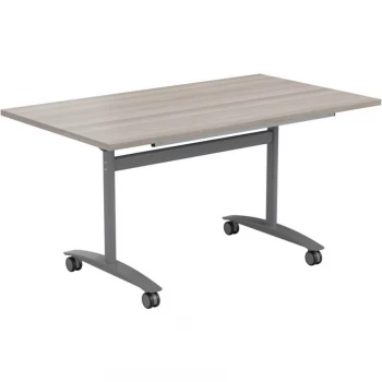 1600MM Rectangular Tilt Top Table - Silver/Grey Oak