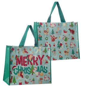 Festive Animals Christmas Reusable Shopping Bag