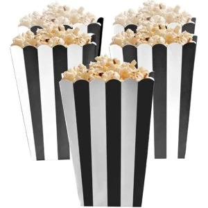 Black Striped Scalloped Popcorn Boxes