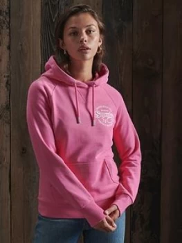 Superdry 70s Classic Hoodie, Pink, Size 6, Women