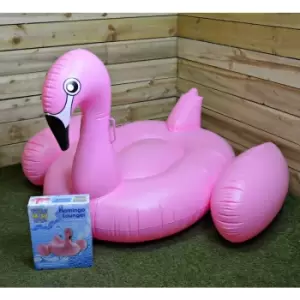 170x100x95CM Pink Flamingo Lounger pvc Handles Pool Swimming Kid's Inflatable