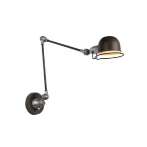 Honore Industrial Adjustable Arm Wall Light - 1xE14 - Rust Brown