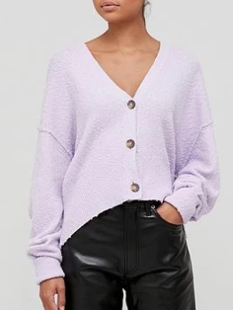 Free People Cosy Button Through Cardigan - Lilac