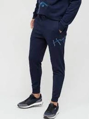 Hugo Boss Dalfie Script Logo Sweatpants Navy Size L Men