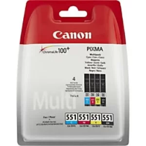 Canon CLI-551 Original Ink Cartridge Black,Cyan,Yellow,Magenta 4 Pack