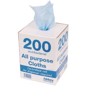Blue Antibacterial Cloth Box 220 x 370mm Pack of 200 100247BU