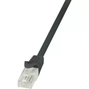 LogiLink CP2023U RJ45 Network cable, patch cable CAT 6 U/UTP 0.50 m Black incl. detent