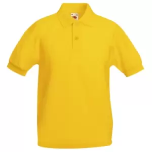 Fruit Of The Loom Childrens/Kids Unisex 65/35 Pique Polo Shirt (Pack of 2) (5-6) (Sunflower)
