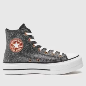 Converse Black & Gold All Star Lift Trainers