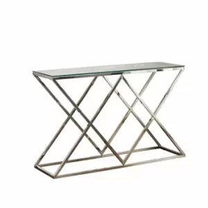 Native Home & Lifestyle Pyramid Silver Console Table