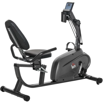 Homcom - Stationary Cycling Bike Exercise Equipment w/ LCD Monitor & Pad Holder