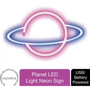 Aquarius Planet LED Light Neon Sign with Battery and USB Power