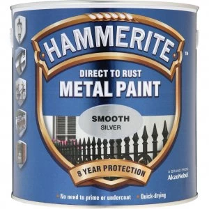 Hammerite Smooth Finish Metal Paint Silver 2500ml