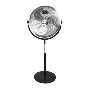 electriQ 20" High velocity Pedestal Fan with adjustable Stand - Chrome