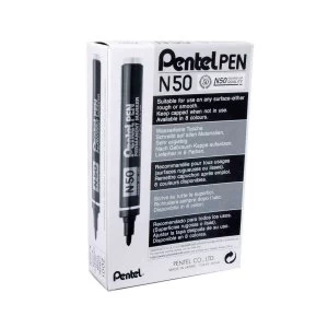 Pentel N50 Permanent Marker Pack of 12 Black